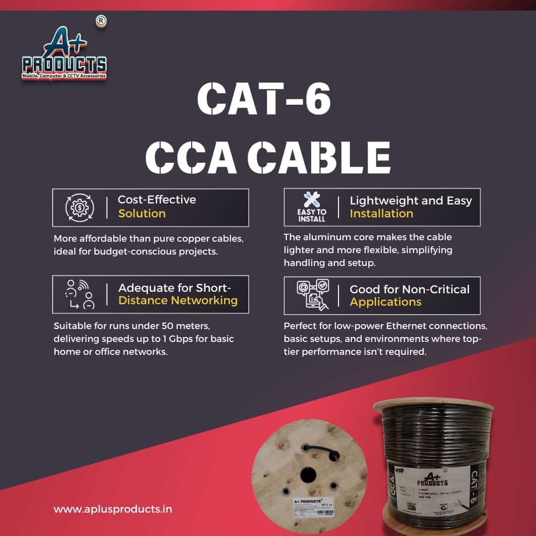 A+ Products CAT6 Lan Cable CCA 305y Black (0.51mm) view 2